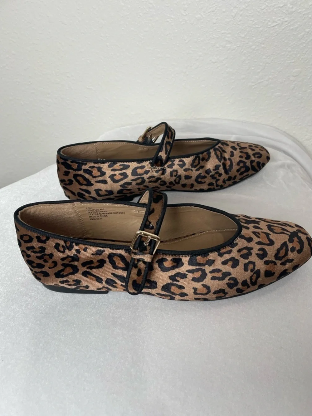 Josie Leopard Print Mary Jane Flats 7.5